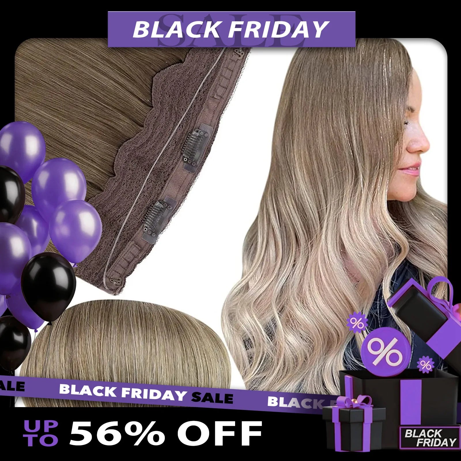 65€ Extensions à clip blond