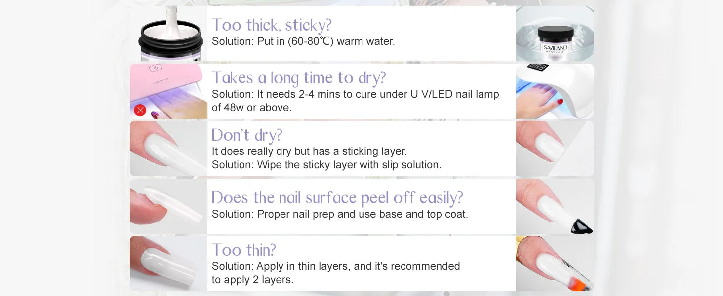 Saviland numéro 1 des ventes gel uv 100g, blanc nude, rose…