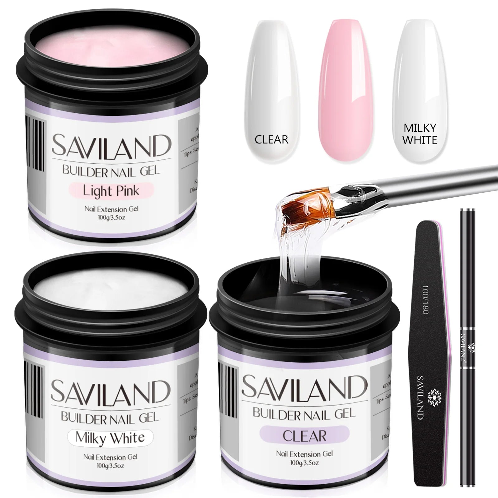 Saviland numéro 1 des ventes gel uv 100g, blanc nude, rose…