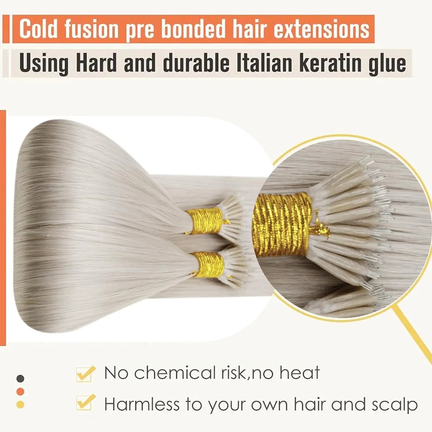 Offre 65 € extension 0,50 gr par mèche blond nano