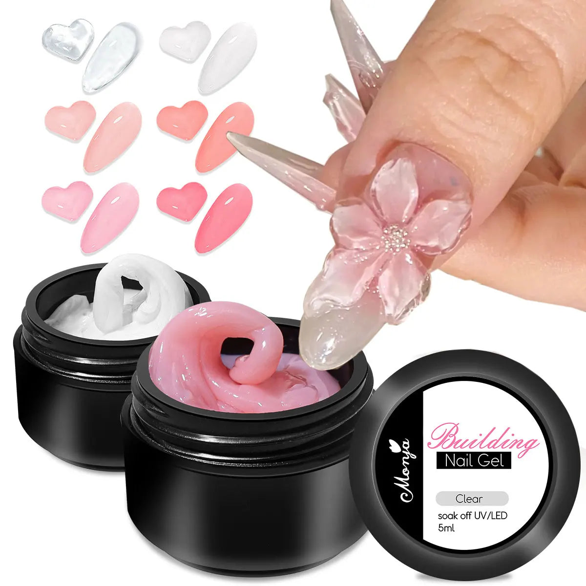 Gel transparent avec 5/15ml, façonnage/sculpture 3D UV/LED