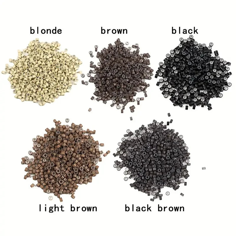 Ensemble d'anneaux de cheveux en Micro Silicone, 1000 pièces