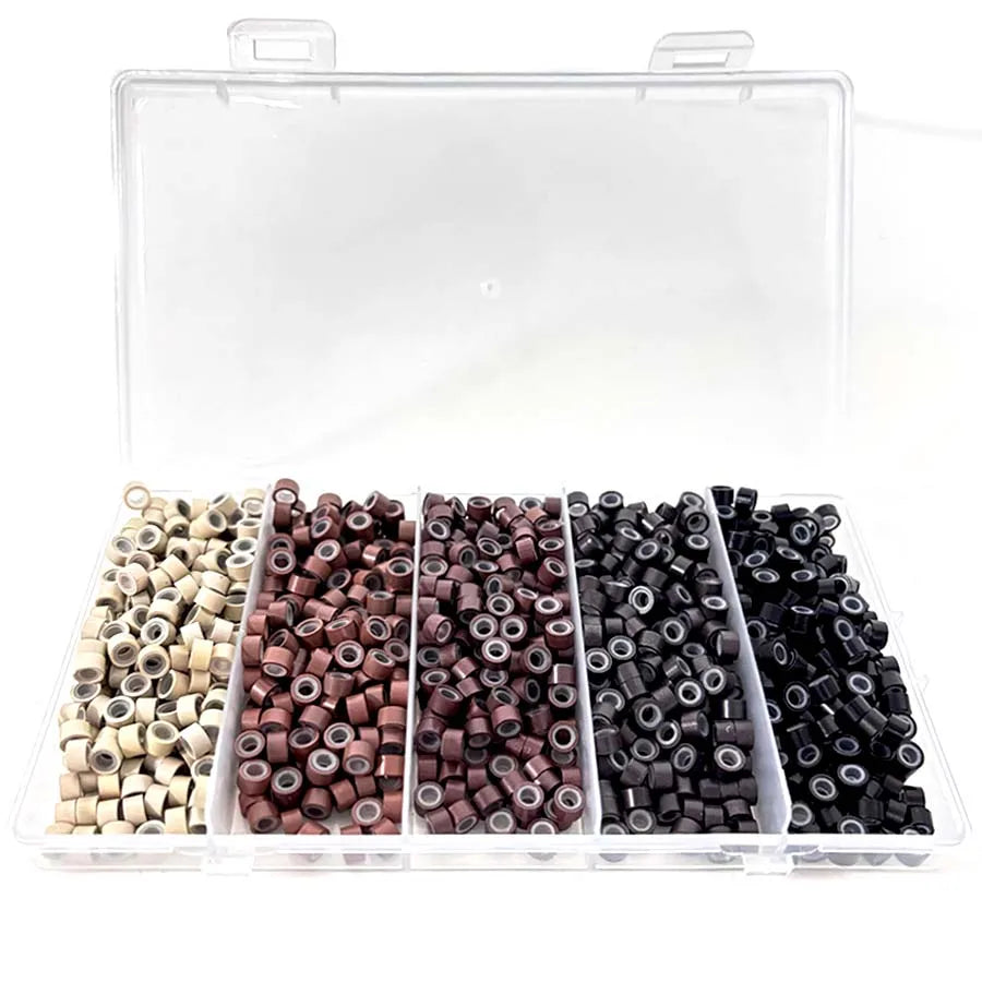 Ensemble d'anneaux de cheveux en Micro Silicone, 1000 pièces